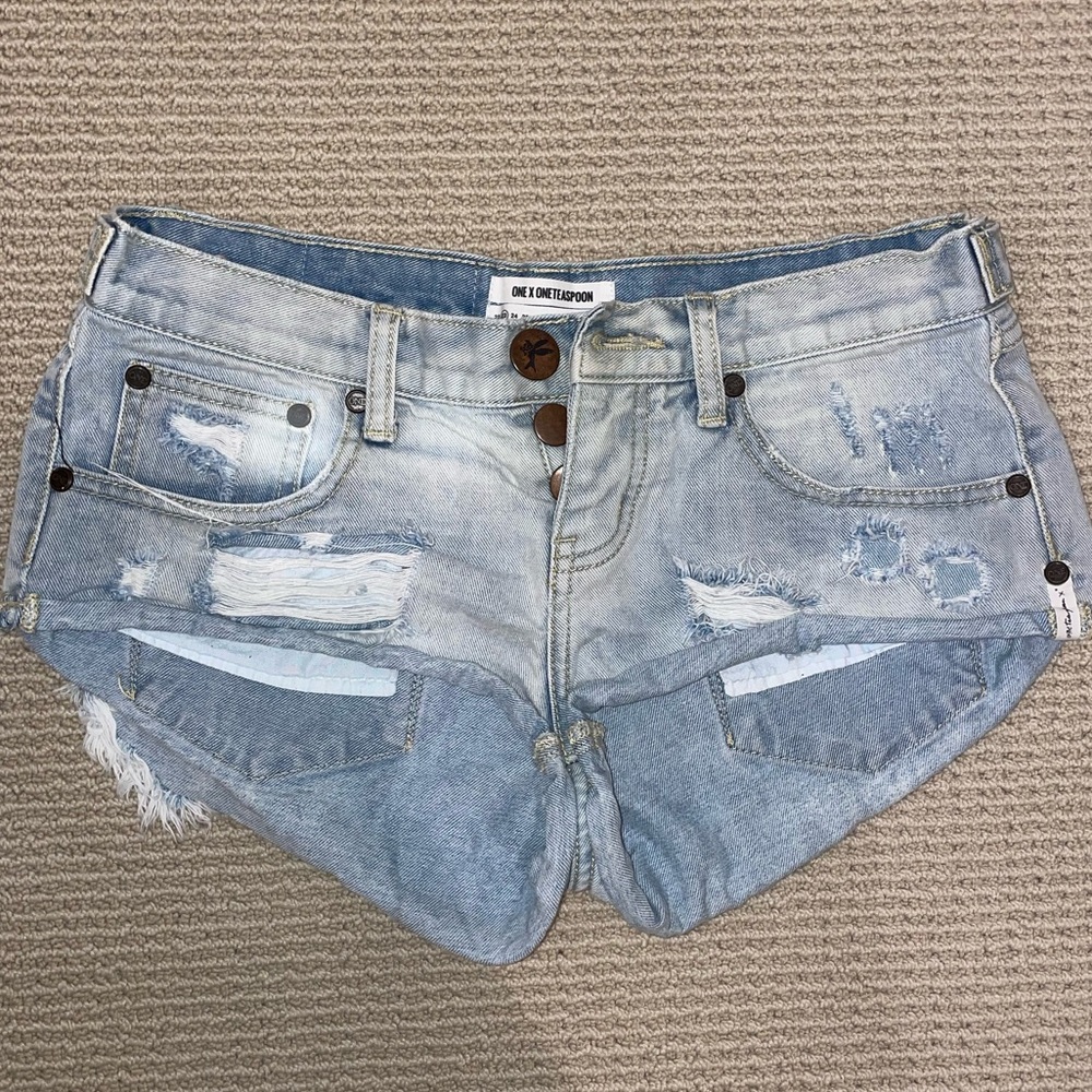 One Teaspoon Low Waisted Jean Shorts
